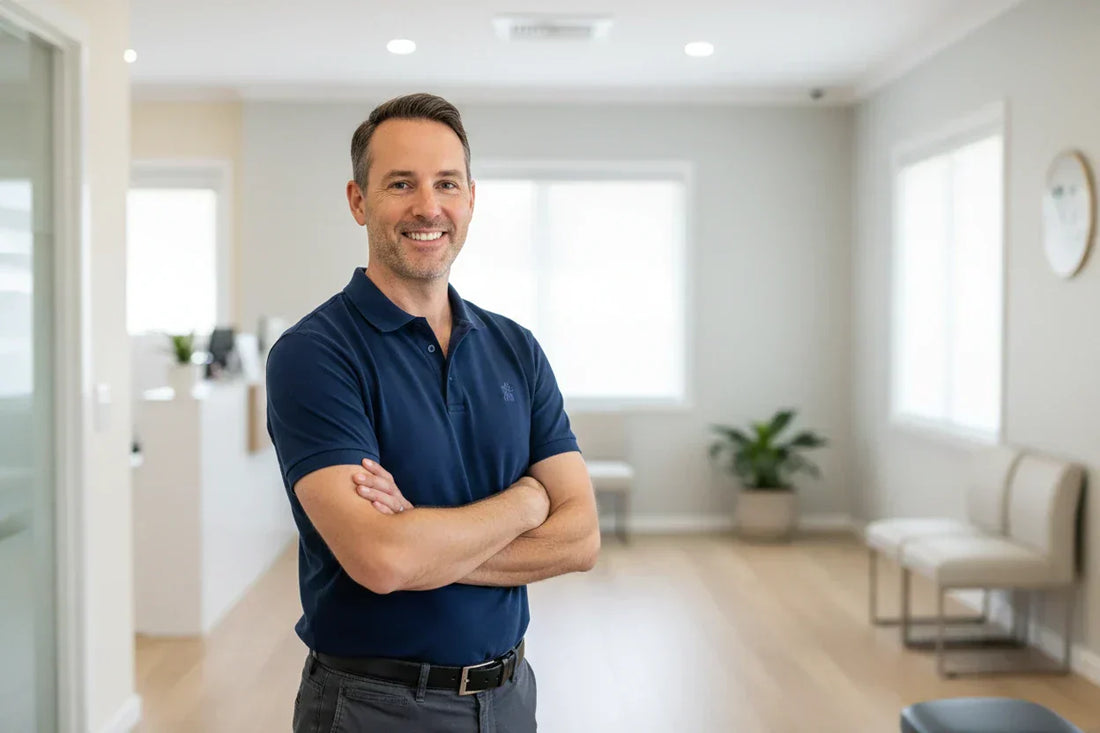 Confident Australian podiatrist in a modern clinic — BS Brace provider
